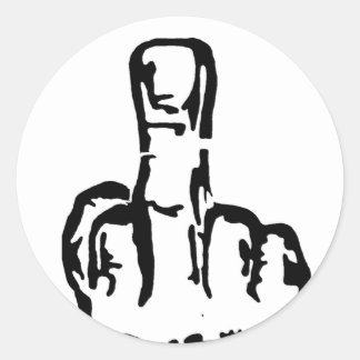 Middle Finger Classic Round Sticker