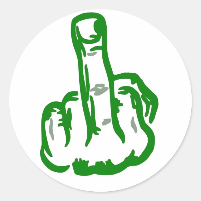 Middle finger classic round sticker (Front)