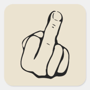 Middle Finger Comical Sticker