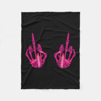 Middle Finger Curse Word Breast Cancer Breast Supp Fleece Blanket