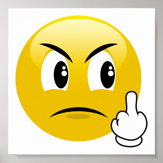 Middle Finger Emoji Poster (Front)