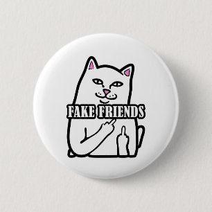 Middle Finger Fake Friends 6 Cm Round Badge