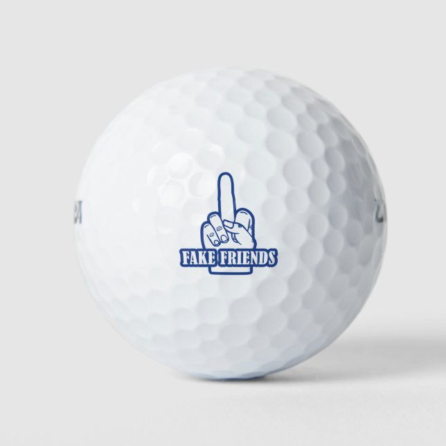 Middle Finger Fake Friends Golf Balls (Front)