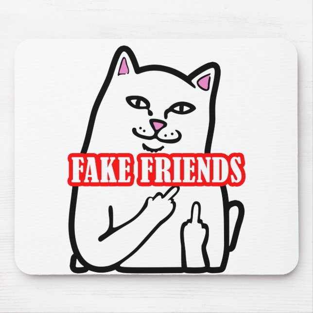 Middle Finger Fake Friends Mouse Pad (Front)