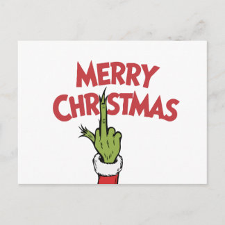 Middle Finger Merry Christmas Holiday Postcard