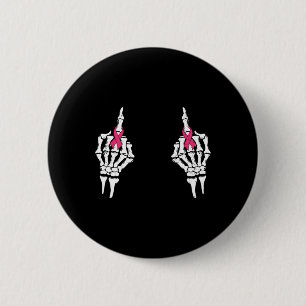 Middle Finger Pink Ribbon Breast Cancer Halloween  6 Cm Round Badge
