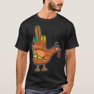 Middle Finger Thanksgiving Turkey Kids Bird T-Shirt