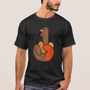 Middle Finger Turkey Grateful Funny Thanksgiving M T-Shirt