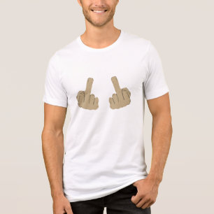 middle finger up yours funny t-shirt design Tri-Blend shirt