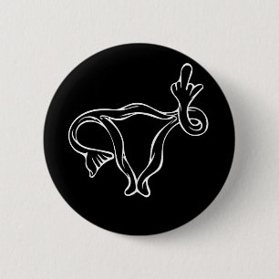 Middle Finger Uterus Pro-choice 6 Cm Round Badge