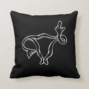 Middle Finger Uterus Pro-choice Cushion