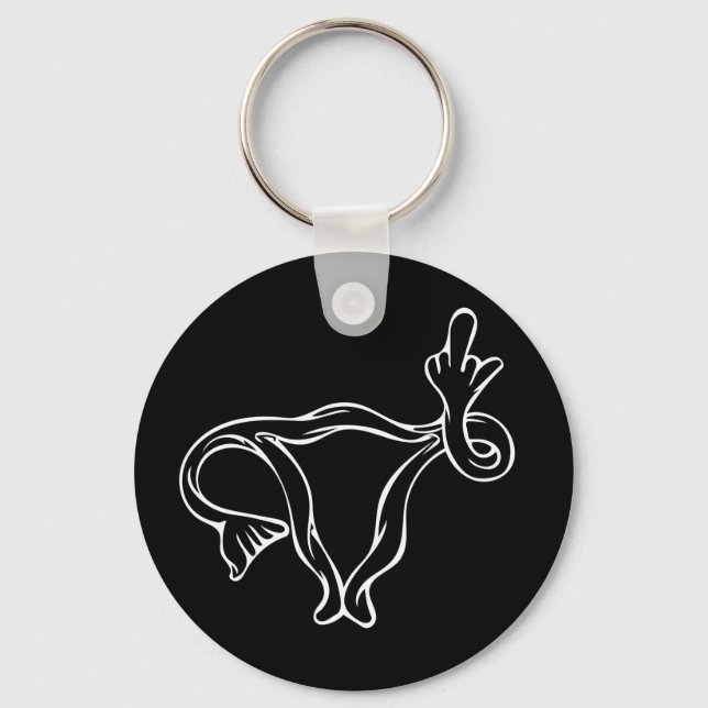 Middle Finger Uterus Pro-choice  Key Ring (Front)