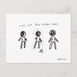 middle man postcard