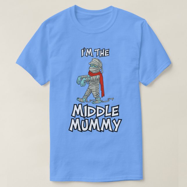 Middle Mummy Halloween Matching Family Costume T-Shirt (Design Front)