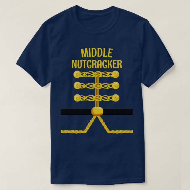 MIDDLE Nutcracker Matching Family Christmas T-Shirt (Design Front)