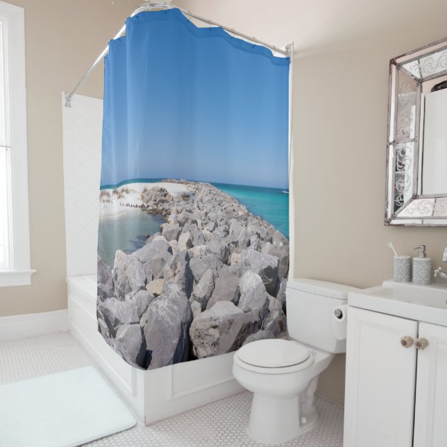 Middle Of Shell Island Jetty Shower Curtain (In Situ)