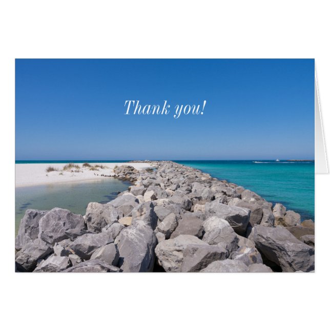 Middle Of Shell Island Jetty Thank You Card (Front Horizontal)