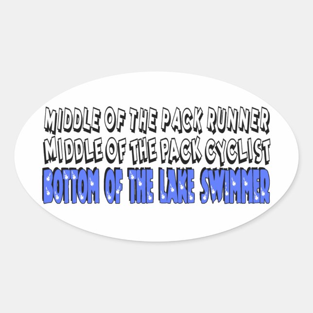 Middle of the Pack Oval Sticker (Front)