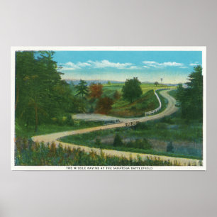Middle Ravine View of Saratoga Battlefield Poster