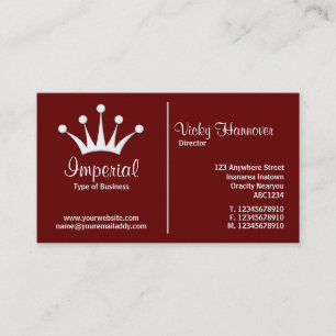 Middle Rule (Crown) - Dark Maroon 660000 (Gold) Business Card