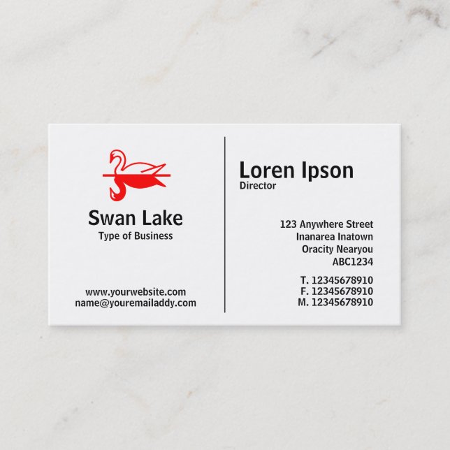Middle Rule - Swan Business Card (Front)