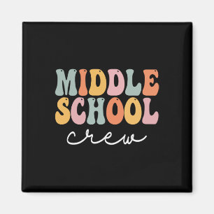 Middle School Crew Retro Groovy Vintage First Day Magnet
