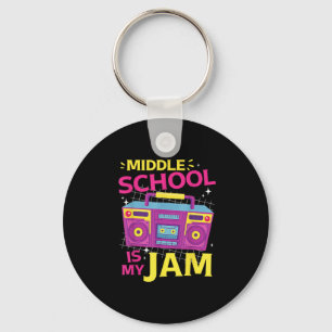 Middle School Is My Jam Retro 80s Boombox 1st Day Key Ring