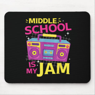 Middle School Is My Jam Retro 80s Boombox 1st Day  Mouse Pad