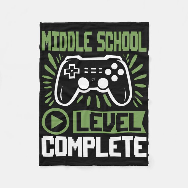 Middle School Level Complete Gamer Cl Of 2025 Grad Fleece Blanket (Front)