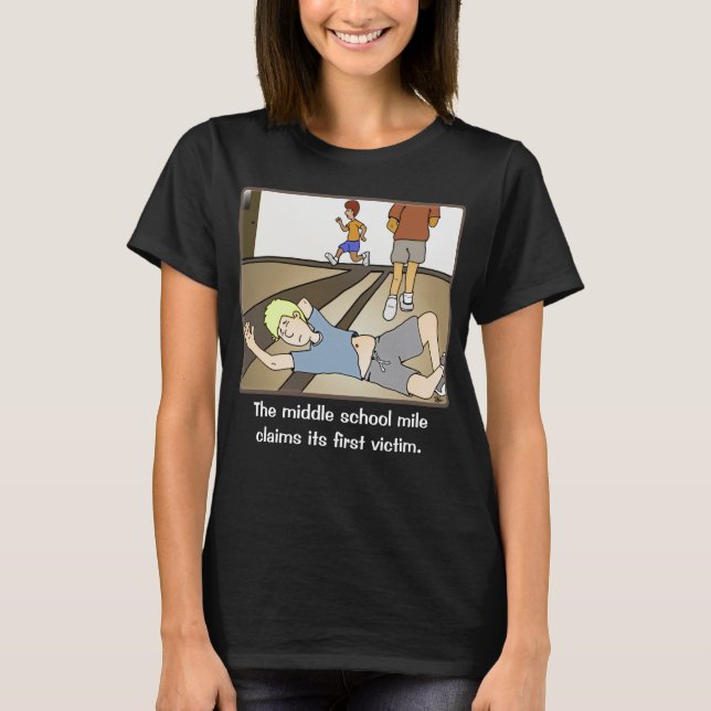 Middle School Mile Men's Black T-Shirt (Front)