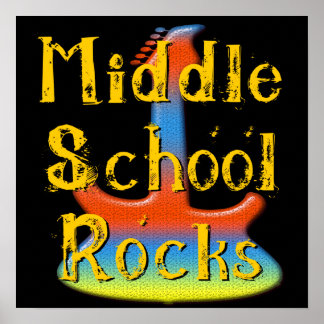Middle School Rocks - Guitar Poster