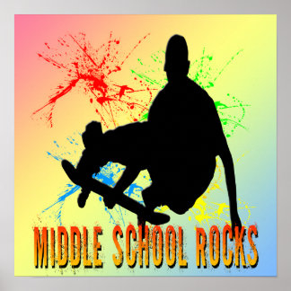 Middle School Rocks - Skateboarder Poster