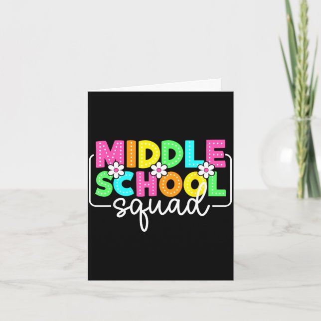 Middle school squad back to school teachers card (Front)