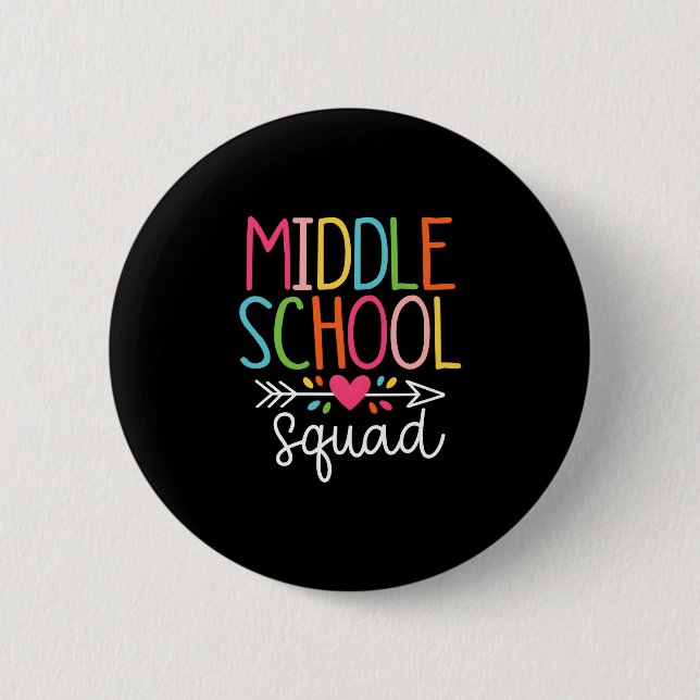 Middle school squad frist day of school middle 6 cm round badge (Front)