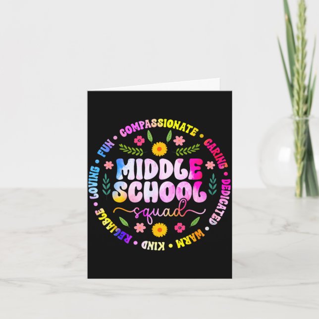 Middle school squad middle school teacher team  card (Front)