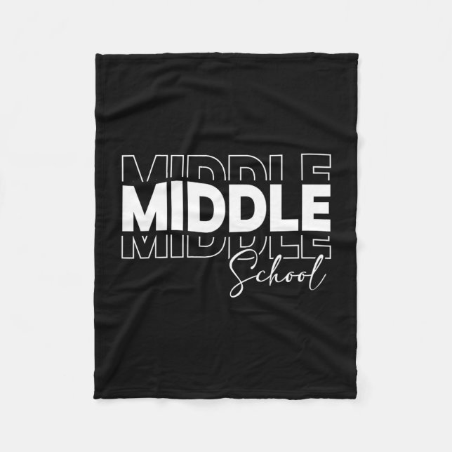 Middle school squad teacher student crew graduate fleece blanket (Front)