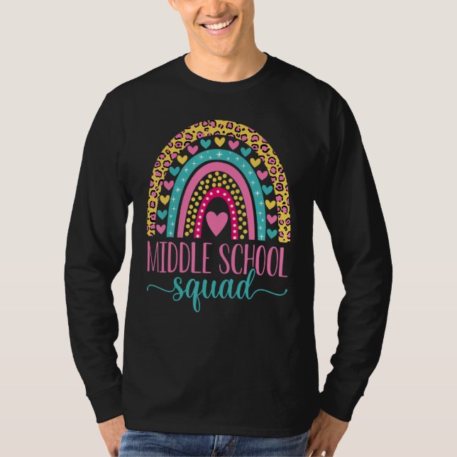 Middle School Squad Team Teacher Girls Boys Back T T-Shirt (Front)