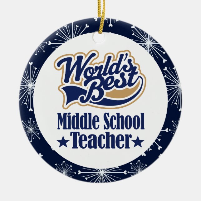 Middle School Teacher Gift Ornament (Front)