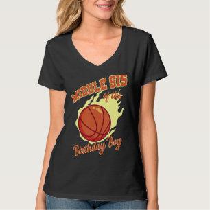 Middle Sis Of The Birthday Boy Basketball Family B T-Shirt