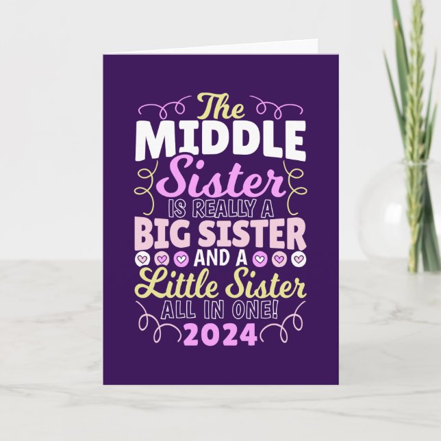 Middle Sister 2024 - a Big and Little Sister Card (Front)