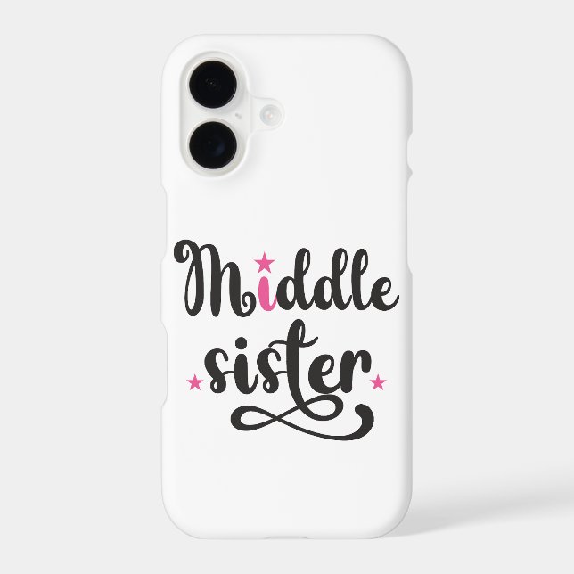 Middle Sister, Cute Stars iPhone Case (Back)