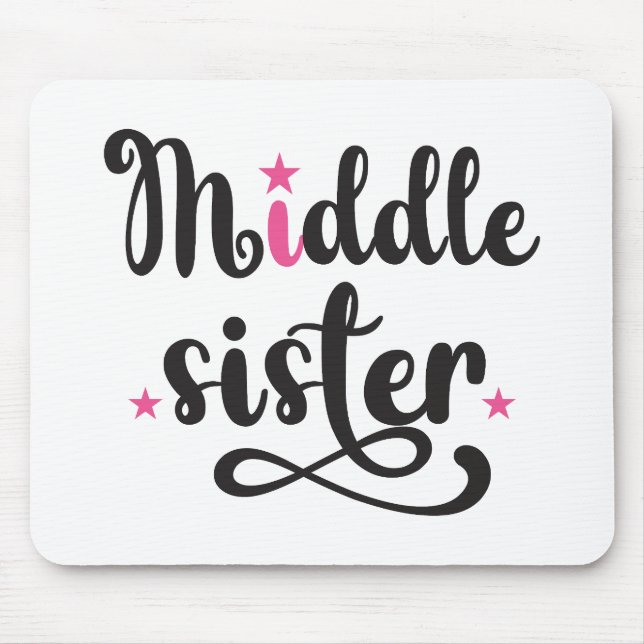Middle Sister, Cute Stars Mouse Pad (Front)