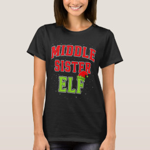 Middle Sister Elf Christmas Family Matching Group T-Shirt