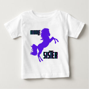 Middle Sister Purple Pony Rearing Baby T-Shirt