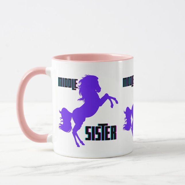 Middle Sister Purple Pony Rearing Mug (Left)