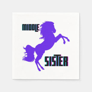 Middle Sister Purple Pony Rearing Napkin