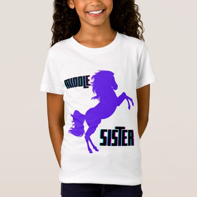 Middle Sister Purple Pony Rearing T-Shirt (Front)
