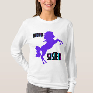 Middle Sister Purple Pony Rearing T-Shirt