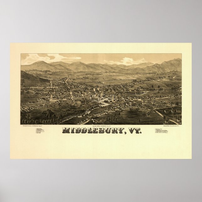 Middlebury VT 1886 Poster (Front)