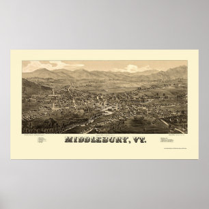 Middlebury, VT Panoramic Map - 1886 Poster
